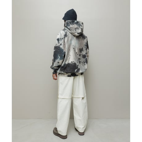 BAL / LOGO TIE DYE HOODIE SWEAT by YUKIDYE / GRAY