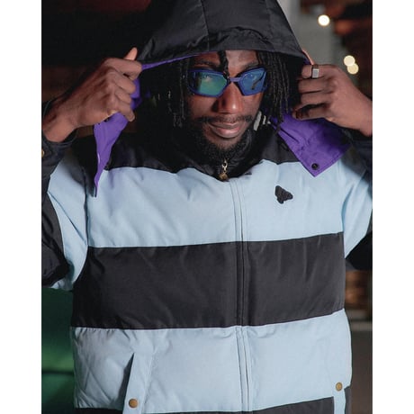 SPECIAL GUEST K.K. / REVERSIBLE HOOD DOWN JACKET / LIGHT BLUE & BLACK