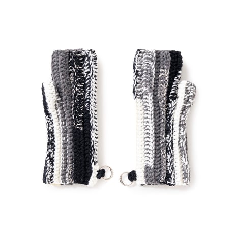 SOL soonerorlater / HAND-KNITTED FINGERLESS GLOVES / GRAY MIX
