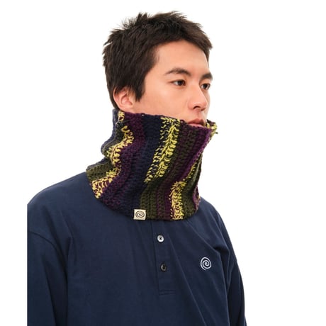 SOL soonerorlater / HAND-KNITTED NECK WARMER / NAVY MIX
