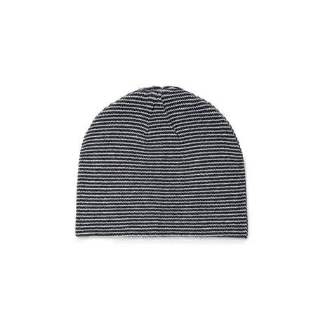 SOL soonerorlater / KNITTED BORDER BEANIE / BLACK & IVORY
