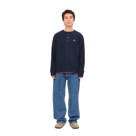SOL soonerorlater / FAKE-LAYERED L/S TEE / NAVY