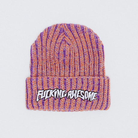 FUCKING AWESOME / REFLECTIVE STRIPE BEANIE / ORANGE / PURPLE