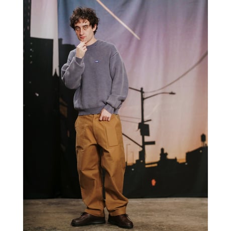 LQQK STUDIO / WAFFLE KNIT CREW / BLUE