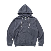 SPECIAL GUEST K.K. / FACE LOGO STUDDED ZIP HOODIE / GRAY