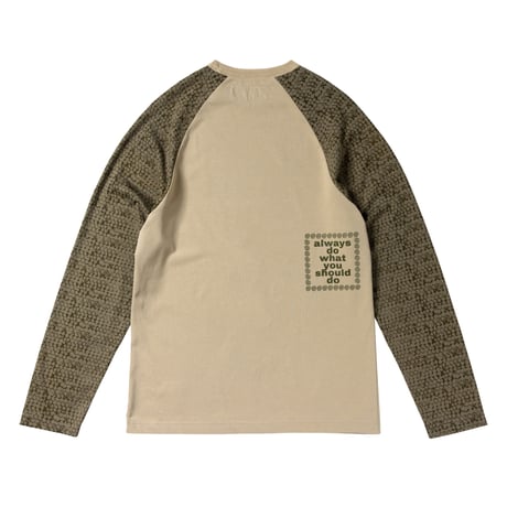 ADWYSD (ALWAYS DO WHAT YOU SHOULD DO) / BUBBLE PRINT RAGLAN LONGSLEEVE SHIRT / TWO TONE BROWN