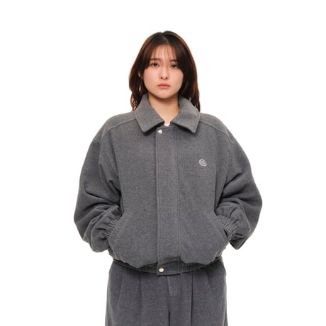 SOL soonerorlater / WOOL-BLEND STAND-COLLAR JACKET / GRAY