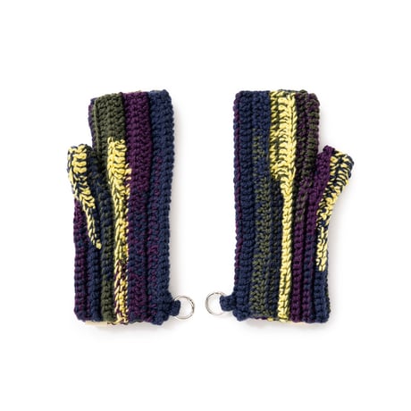SOL soonerorlater / HAND-KNITTED FINGERLESS GLOVES / NAVY MIX