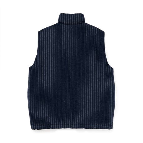 SOL soonerorlater / PIN-STRIPE PADDED VEST / NAVY