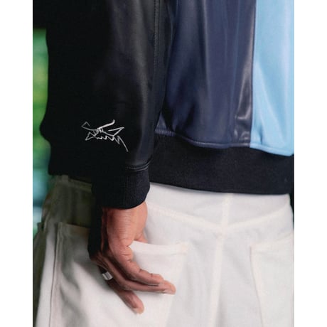SPECIAL GUEST K.K. / FAUX LEATHER ZIP JACKET / BLUE