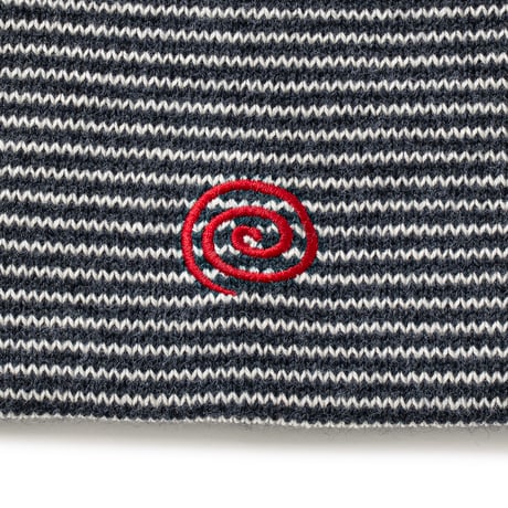 SOL soonerorlater / KNITTED BORDER BEANIE / BLACK & IVORY