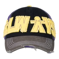 ADWYSD (ALWAYS DO WHAT YOU SHOULD DO) / 5-PANEL HUMAN LOGO CAP / PURPLE / BLACK / YELLOW