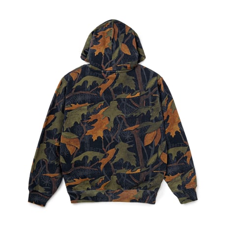 BoTT / WASHED TREE CAMO ZIP HOODIE / BLACK