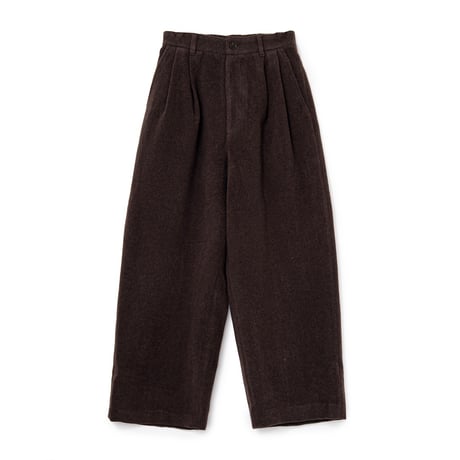 SOL soonerorlater / WOOL-BLEND EASY 2-TUCK PANTS / BROWN