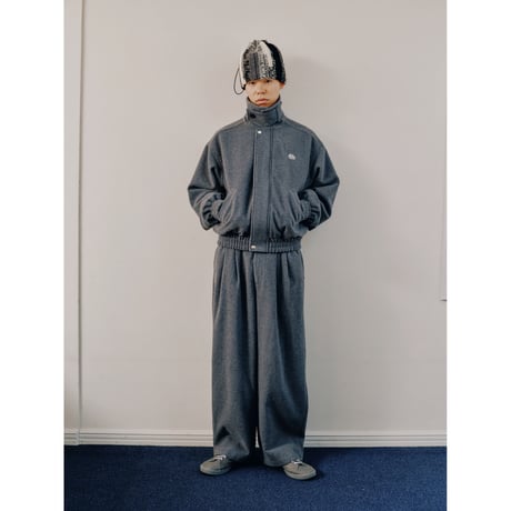 SOL soonerorlater / WOOL-BLEND STAND-COLLAR JACKET / BROWN