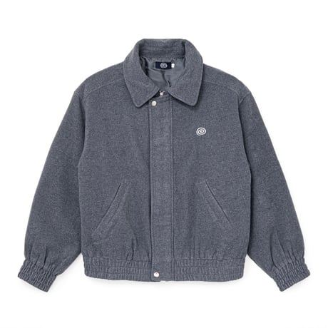 SOL soonerorlater / WOOL-BLEND STAND-COLLAR JACKET / GRAY