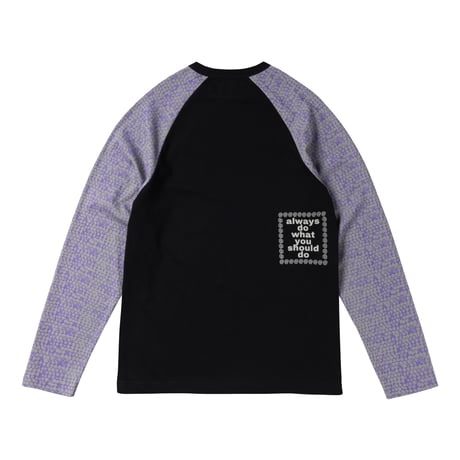 ADWYSD (ALWAYS DO WHAT YOU SHOULD DO) / BUBBLE PRINT RAGLAN LONGSLEEVE SHIRT / BLACK / GREY