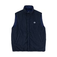 SOL soonerorlater / PIN-STRIPE PADDED VEST / NAVY