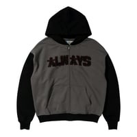 ADWYSD (ALWAYS DO WHAT YOU SHOULD DO) / HUMAN APPLIQUE ZIP HOODIE / BLACK