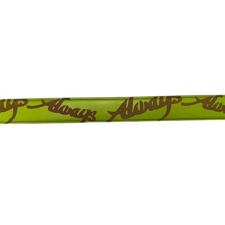 ADWYSD (ALWAYS DO WHAT YOU SHOULD DO) / LAZERPRINT COWHIDE BELT / GREEN / PURPLE