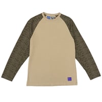 ADWYSD (ALWAYS DO WHAT YOU SHOULD DO) / BUBBLE PRINT RAGLAN LONGSLEEVE SHIRT / TWO TONE BROWN