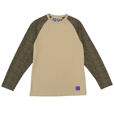 ADWYSD (ALWAYS DO WHAT YOU SHOULD DO) / BUBBLE PRINT RAGLAN LONGSLEEVE SHIRT / TWO TONE BROWN