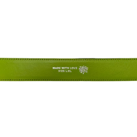 ADWYSD (ALWAYS DO WHAT YOU SHOULD DO) / LAZERPRINT COWHIDE BELT / BLACK / GREEN