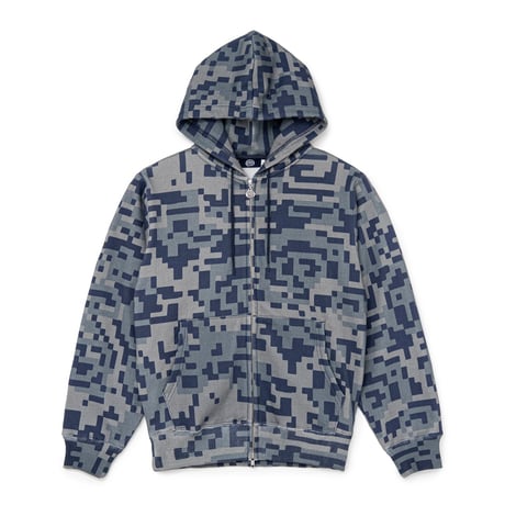 SOL soonerorlater / D-CAMO ZIP HOODIE / NAVY CAMO