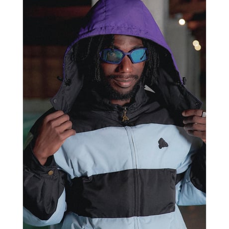 SPECIAL GUEST K.K. / REVERSIBLE HOOD DOWN JACKET / LIGHT BLUE & BLACK