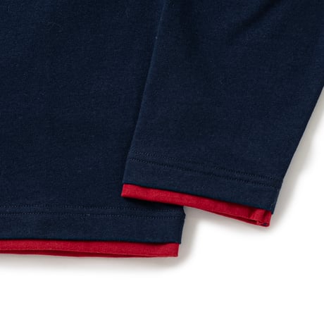 SOL soonerorlater / FAKE-LAYERED L/S TEE / NAVY