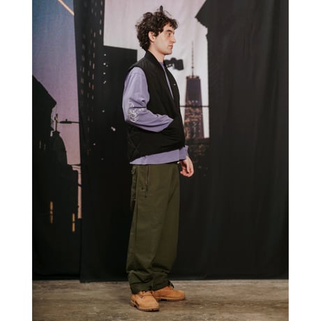 LQQK STUDIO / CORDURA NYLON QUILTED ZIP VEST / BLACK