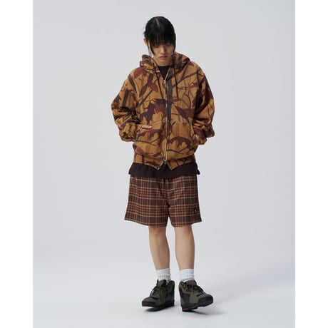 BoTT / WASHED TREE CAMO ZIP HOODIE / LIGHT BROWN