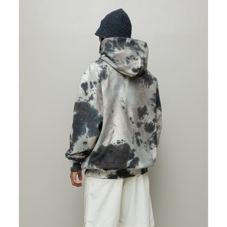 BAL / LOGO TIE DYE HOODIE SWEAT by YUKIDYE / GRAY