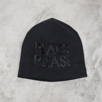 GARBAGE / FLEECE BEANIE (PEACE PLEASE) / BLACK (BLACK EMB)