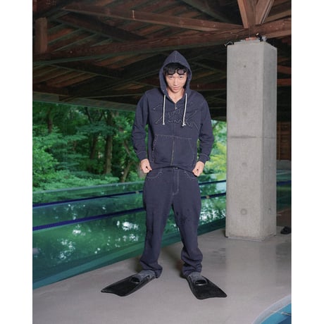SPECIAL GUEST K.K. / STUDDED SWEAT PANTS / NAVY