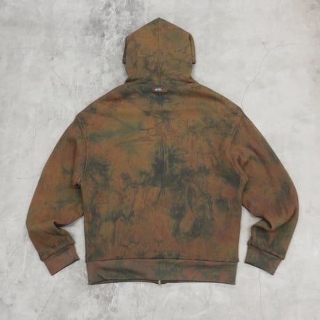 diidii / REVERSIBLE DOUBLE RASCHEL HOODIE / BROWN (NATURAL DYE)