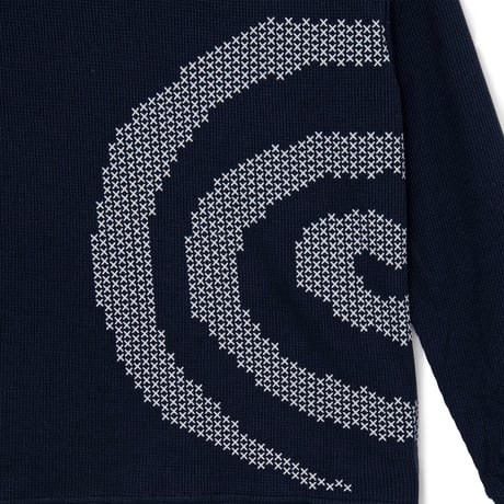 SOL soonerorlater / CROSS GURUGURU WAFFLE L/S TEE / NAVY