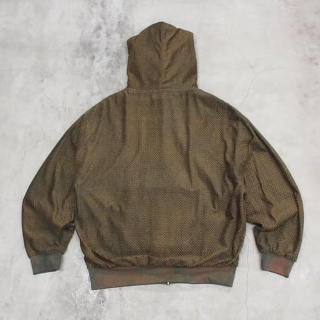 diidii / REVERSIBLE DOUBLE RASCHEL HOODIE / BROWN (NATURAL DYE)