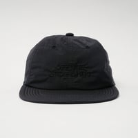 GARBAGE / SOFT BRIM 6 PANEL CAP w/ CHIN STRAP (OFFLINE) / BLACK (BLACK EMB)