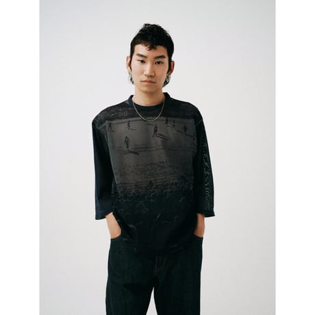 PAJA STUDIO / FOOTBALL MESH TOP / GRAY-NAVY