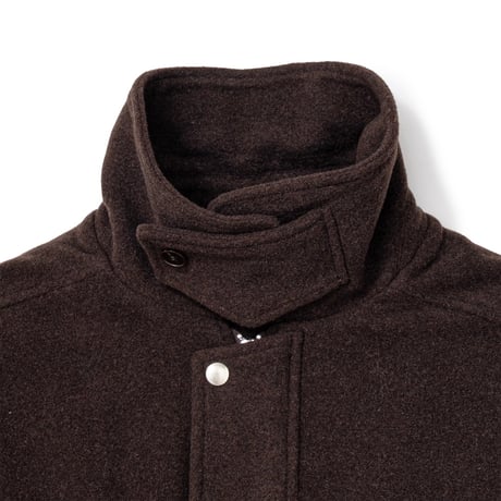 SOL soonerorlater / WOOL-BLEND STAND-COLLAR JACKET / BROWN