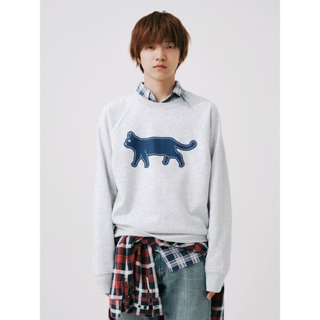 PAJA STUDIO / CAT STITCH RAGLAN SWEATSHIRTS / HEATHER GRAY