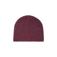 SOL soonerorlater / KNITTED BORDER BEANIE / BURGUNDY & CHARCOAL
