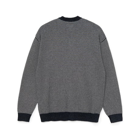 SOL soonerorlater / KNITTED BORDER CARDIGAN / BLACK & IVORY