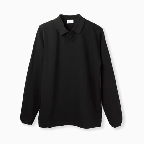tone / OPEN COLLAR POLO  / BLACK