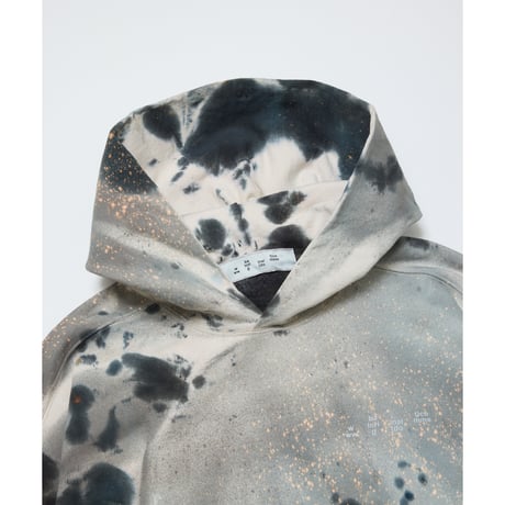 BAL / LOGO TIE DYE HOODIE SWEAT by YUKIDYE / GRAY