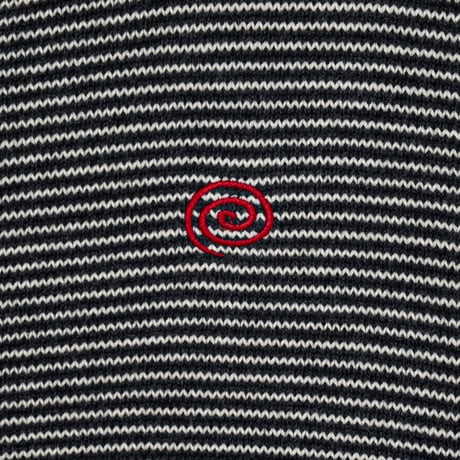 SOL soonerorlater / KNITTED BORDER CARDIGAN / BLACK & IVORY