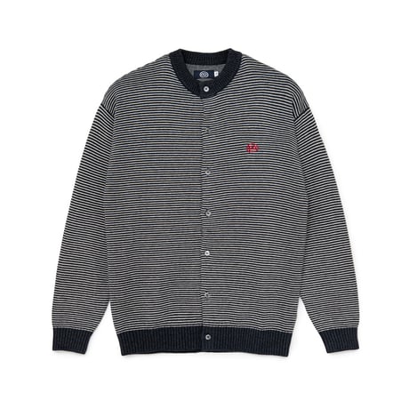SOL soonerorlater / KNITTED BORDER CARDIGAN / BLACK & IVORY