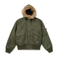 BoTT / HOODED JACQUARD BOMBER JACKET / OLIVE