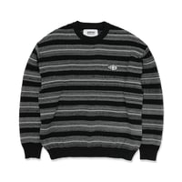 HOMBRE NINO / STRIPE SWEATER / BLACK / GRAY
